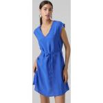 Reduzierte Blaue Vero Moda Mini V-Ausschnitt Partykleider für Damen Größe M 