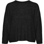 Schwarze 3/4-ärmelige Vero Moda Rundhals-Auschnitt Rundhals-Pullover für Damen Größe S 