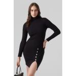 Schwarze Klassische Vero Moda Rollkragen Winterkleider für Damen Größe XL 