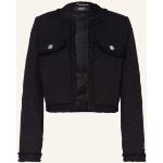 Schwarze VERSACE Herbstjacken mit Pailletten aus Tweed für Damen Größe XS 
