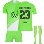 VFL Wolfsburg Hause Fußball Trikots Shorts Socken Set für Kinder/Erwachsene, 23/24 Wolfsburg Fussball Trikot Trainingsanzug Jungen Herren,S