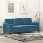 Blaue Moderne vidaXL Dreisitzer-Sofas aus Samt mit Kissen 