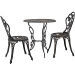 Braune Romantische vidaXL Gartenmöbel-Sets & Gartenmöbel Garnituren aus Aluminiumguss 3 Teile 