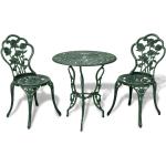 Grüne Romantische vidaXL Gartenmöbel-Sets & Gartenmöbel Garnituren aus Aluminiumguss wetterfest 3 Teile 