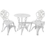 Weiße Romantische vidaXL Gartenmöbelsets & Gartenmöbelgarnituren aus Aluminiumguss 3 Teile 
