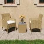 Beige vidaXL Gartenmöbel-Sets & Gartenmöbel Garnituren aus Polyrattan 3 Teile 