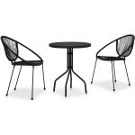 Schwarze vidaXL Gartenmöbel-Sets & Gartenmöbel Garnituren aus PVC 3 Teile 