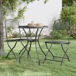 Anthrazite vidaXL Gartenmöbel-Sets & Gartenmöbel Garnituren aus Metall wetterfest 3 Teile 
