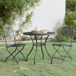Anthrazite vidaXL Gartenmöbel-Sets & Gartenmöbel Garnituren aus Metall wetterfest 3 Teile 