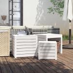 Weiße Rustikale vidaXL Kissenboxen & Auflagenboxen aus Massivholz 