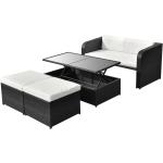 Schwarze vidaXL Lounge Lounge Sets aus Stahl 4 Teile 