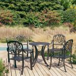 Schwarze vidaXL Gartenmöbel-Sets & Gartenmöbel Garnituren aus Aluminiumguss wetterfest 5 Teile 