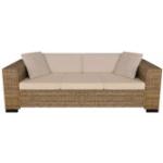 vidaXL 8-tlg. 3-Sitzer Sofa Set Echt Rattan