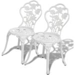 Weiße Romantische vidaXL Gartenstühle aus Aluminiumguss wetterfest 2 Teile 