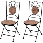 Braune vidaXL Gartenstühle aus Keramik klappbar 2 Teile 