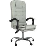 Hellgraue Moderne vidaXL Bürostühle & Arbeitsstühle aus Samt mit verstellbarer Rückenlehne 