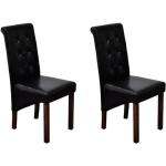 Schwarze vidaXL Esszimmerstühle aus Massivholz 2 Teile 