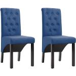 vidaXL Esszimmerstühle 2 Stück Blau Stoff
