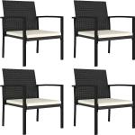 Schwarze Moderne vidaXL Gartenmöbel-Sets & Gartenmöbel Garnituren aus Polyrattan mit Kissen 4 Teile 