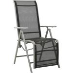 Silberne vidaXL Gartenstühle aus Aluminium mit verstellbarer Rückenlehne 