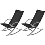 Schwarze vidaXL Strandstühle aus Stahl 2 Teile 