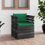 Grüne vidaXL Lounge Sessel aus Kiefer mit Kissen 
