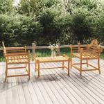Braune vidaXL Gartenstühle aus Massivholz mit Armlehne 2 Teile 