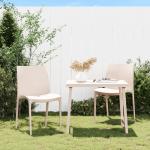 Cremefarbene vidaXL Gartenstühle aus Polypropylen stapelbar 2 Teile 