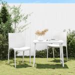 Weiße vidaXL Gartenstühle aus Polypropylen stapelbar 2 Teile 