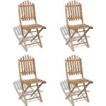 Braune vidaXL Gartenstühle aus Bambus klappbar 4 Teile 