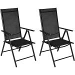 Schwarze vidaXL Gartenstühle aus Aluminium klappbar 2 Teile 