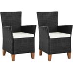 Schwarze Moderne vidaXL Gartenstühle aus Polyrattan stapelbar 2 Teile 