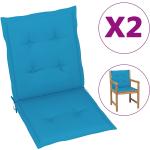 Blaue Sesselauflagen aus Stoff 2 Teile 