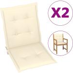 Cremefarbene Sesselauflagen aus Stoff 2 Teile 