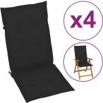 Schwarze Sesselauflagen aus Polyester 4 Teile 