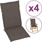 Taupefarbene Sesselauflagen aus Polyester 4 Teile 