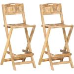Braune vidaXL Barstühle aus Mangoholz klappbar 2 Teile 