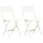 Weiße vidaXL Gartenstühle aus Kunststoff klappbar 2 Teile 