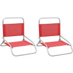 Rote vidaXL Strandstühle aus Stoff klappbar 2 Teile 