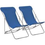 Blaue vidaXL Strandstühle aus Stahl klappbar 2 Teile 