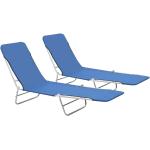 Blaue vidaXL Liegestühle aus Stahl klappbar 2 Teile 