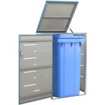 Blaue vidaXL Mülltonnenboxen & Mülltonnenverkleidung aus Metall 