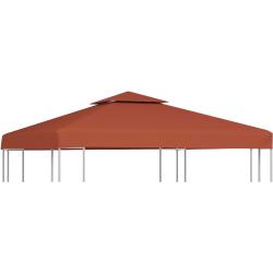 vidaXL Pavillon-Dachplane mit Kaminabzug 310 g/m² 3x3 m Terrakotta