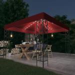 Dunkelrote vidaXL Pavillons & Gartenpavillons aus Stoff 3x3 