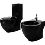 Schwarze Moderne vidaXL Toiletten & WC's aus Keramik 