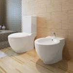 Weiße Moderne vidaXL Toiletten & WC's aus Keramik 