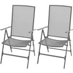 Stahlgrau Moderne vidaXL Gartenstühle aus Stahl rostfrei 2 Teile 