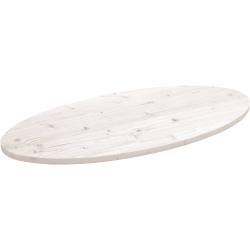 vidaXL Tischplatte Weiß 100x50x2,5 cm Massivholz Kiefer Oval