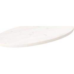 vidaXL Tischplatte Weiß 70x35x2,5 cm Massivholz Kiefer Oval