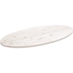 vidaXL Tischplatte Weiß 90x45x2,5 cm Massivholz Kiefer Oval